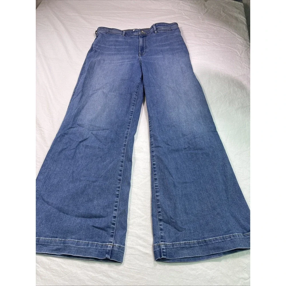Everlane Jeans Womens 32R Medium Wash  High Rise Wide Leg Relaxed PANTS BOHO Y2K